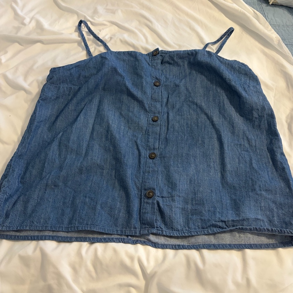 Old‎ Navy Blue Button-Front Denim Cami